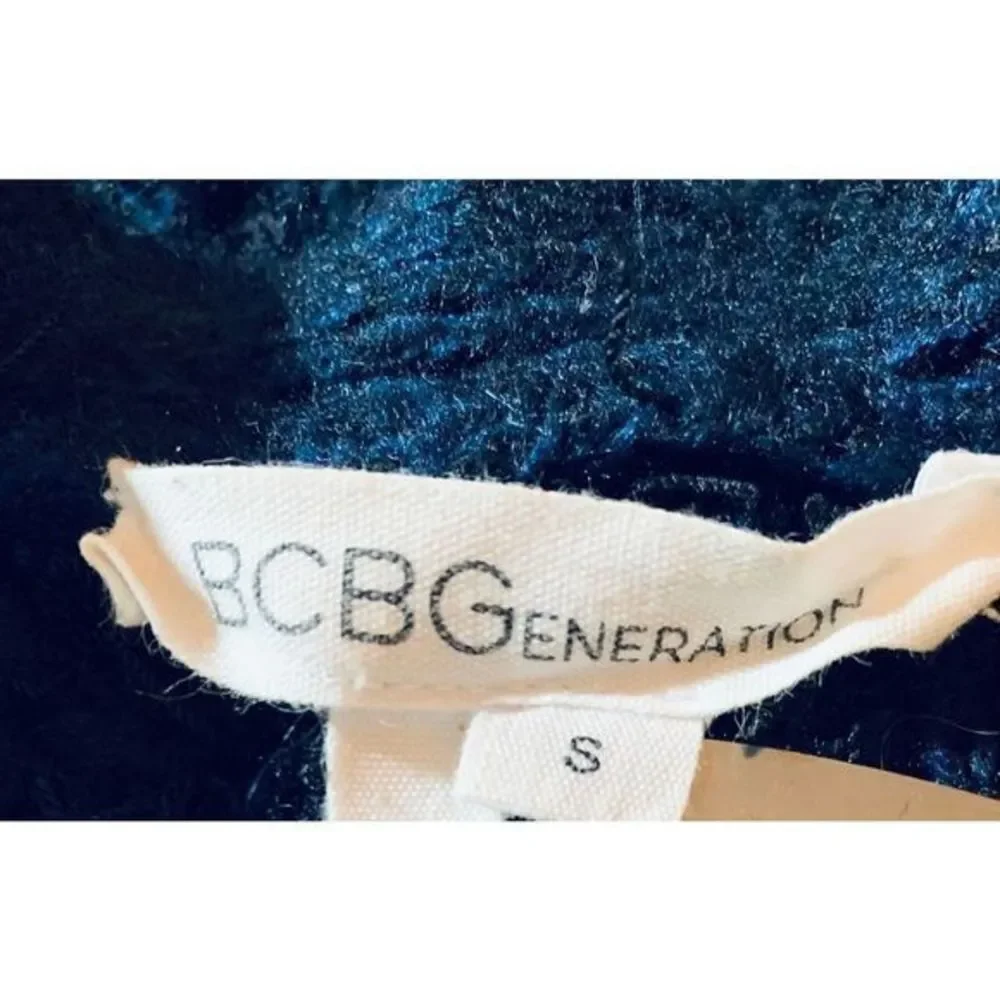 BCBGeneration‎ Womens Zip Up Sleeveless Knit Duster Cardigan Navy Black Size S